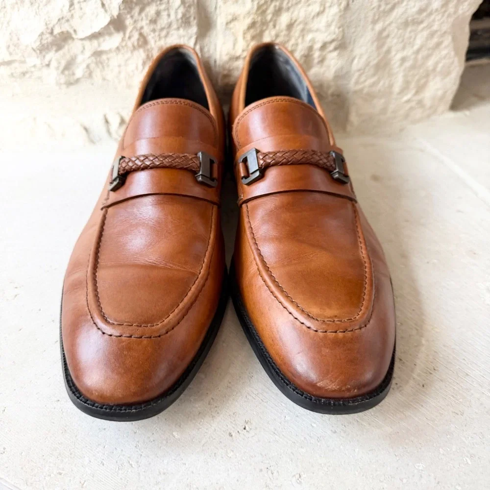 Cole Haan Mens British Tan Leather Venetian Loafers C29040 Size 12 M